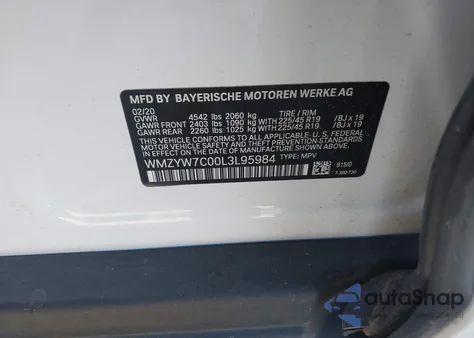 2020 Mini Countryman Cooper S from USA, damaged, VIN WMZYW7C00L3L95984